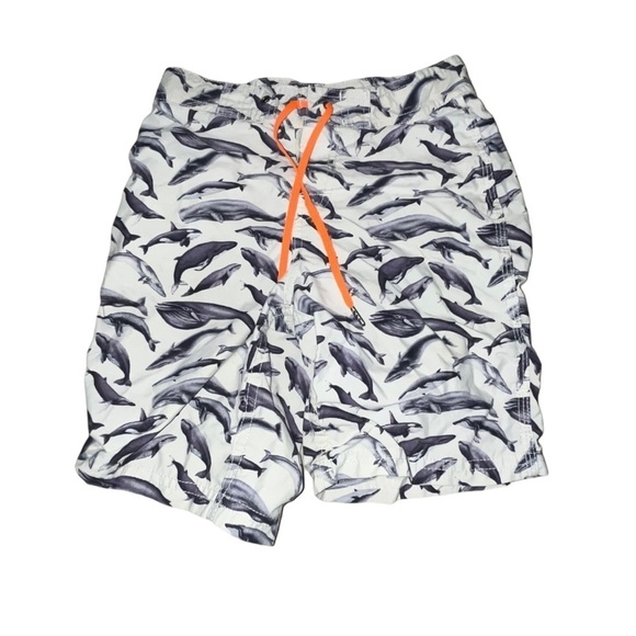Kid's Crewcuts Whale Print Swimsuit Board Shorts - Picture 1 of 8